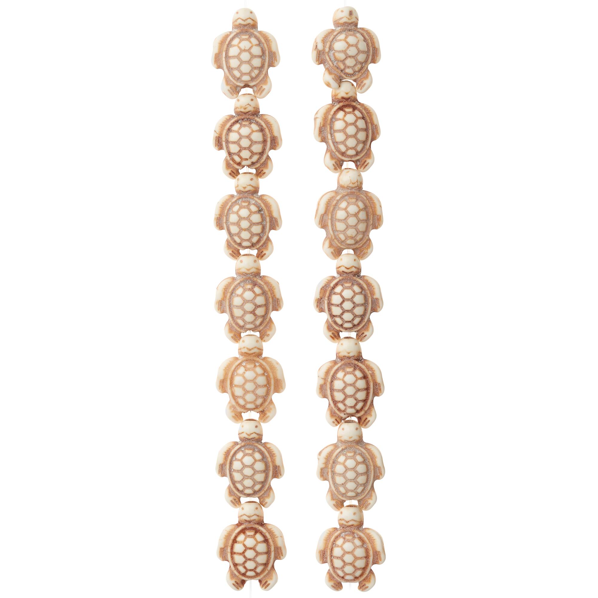 White & Green Reconstituted Stone Tortoise Beads, 18mm by Bead Landing™